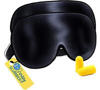 Silk Sleep Eye Mask for Men Women, Comfortable Super Soft Eye Mask with Ajustable Strap, 100% Pure Silk, Works with Every Nap Position, Ultimate Sleeping Aid Blindfold, Blocks Light, 2 PK
