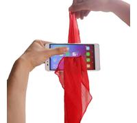 Silk Through Phone Trick - Soie, illusion de gros plan facile à apprendre | Effet magique visuel interactif de Gag de scène, accessoire magique en soie pour les représentations théâtrales, les fêtes d