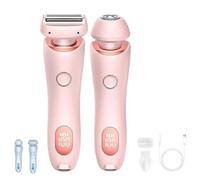 Silkbabe Lady Shaver, Silkbabe on the Go Lady Shaver, Electric Razors for Women, 2 in 1 Waterproof Dual Head Razor for Wet & Dry Use, For Bikini, Underarms and Legs (Pink)