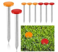 Silkfly Lot de 8 piquets d'arpentage - Marqueurs de ligne de propriété - Profil bas - Robustes - Haute visibilité - Pour jardin, pelouse, paysage, bordure, barrières contre les mauvaises herbes