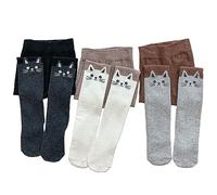 Silkglory Collants Filles,Collants Bébé Avec Joli Motif Imprimé Scintillant Décoration Mignonne,Leggings Bas Sans Couture Collants en Coton Nouveau-né 2-12 Ans