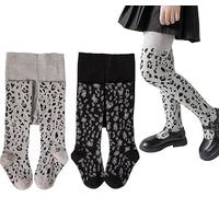 Silkglory Collants Filles - Leggings Adorables à Motif Léopard, Tricot Sans Coutures en Mélange Coton pour Confort et Élasticité, Parfaits pour Toutes les Tenues