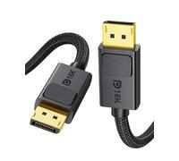 Silkland 16K Câble DisplayPort 2.1 5m, 4K@240Hz 8K@144Hz, DP vers DP 2.1 | Tressé, HDR, FreeSync G-Sync, Verrouillage, HDCP, 54Gbps Câble DP 2.1 2m pour Moniteur, Gaming-PC et Carte Graphique 4090