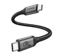 Silkland 80Gbps Câble USB C Transfert Données pour Thunderbolt 5 Court 30CM, jusqu'à 120Gbps avec Bandwidth Boost, 16K/Dual 8K, Charge Rapide 240W, USB4 V2.0 pour Thunderbolt 4/3, SSD, Dock, Laptop