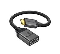 Silkland 8K Adaptateur Mini-HDMI vers HDMI 2.1, 8K@60Hz 4K@120Hz, 48Gbps HDMI vers Mini-HDMI Haute Vitesse Bidirectionnel HDR eARC Compatible avec Caméra, Raspberry Pi Zero, Portable Moniteur, TV