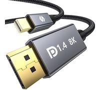 Silkland 8K Câble Mini DisplayPort vers DisplayPort 1.4 1m, Mini DP vers DP | 8K@60Hz 4K@144Hz, HDR, HBR3, FreeSync G-Sync, HDCP2.2, Pour Thunderbolt 2, Laptop, MacBook, Moniteur, Carte Graphique