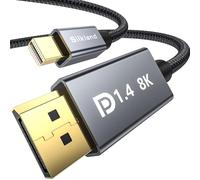 Silkland 8K Câble Mini DisplayPort vers DisplayPort 1.4 2m, Mini DP vers DP | 8K@60Hz 4K@144Hz, HDR, HBR3, FreeSync G-Sync, HDCP2.2, Pour Thunderbolt 2, Laptop, MacBook, Moniteur, Carte Graphique