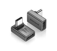 Silkland Adaptateur USB-C Coudé 2Pièces 80Gbps USB4 V2.0 pour Thunderbolt 5 | Prolongateur USB-C Mâle vers Femelle Dual 8K/6K, PD3.1 240W Adaptateur Type-C OTG pour Steam Deck, Laptop, Tablet, Smartphone
