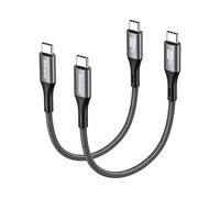Silkland Câble USB C vers USB C Court [15CM+15CM], 3A 20V 60W, PD3.0&QC4.0+, Charge Rapide Type C vers Type C pour iPhone 17/16/15, Samsung S25 Ultra/S24/S23, iPad Pro/Air/Mini, MacBook Air/Pro, Pixel