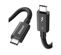 Silkland Certifié Intel 80Gbps Câble Thunderbolt 5 1M Prime Tressé, jusqu'à 120Gbps avec Bandwidth Boost, Dual 8K/6K, Charge Rapide 240W, Compatible avec Thunderbolt 4/3, USB4, MacBook M4 Pro, SSD