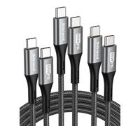 Silkland Lot de 3 câbles USB C vers USB C 60 W [50 cm + 1 m + 2 M], 20 V/3 A PD 3.0 QC4.0 Câble de charge USB C pour iPhone 16/15 Max, Galaxy S25 Ultra S24 S23, iPad Pro and Air, MacBook Pro and Air