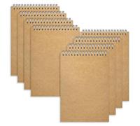 Silkmin Lot de 8 Carnets de Notes à Spirale, 80 Feuilles Carnet de Notes A6 | Résistant Cahier à Spirale A6 Journal Intime, 14.8×10.5Cm, Couverture Rigide en Papier Kraft pour Écriture École et Bureau