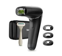 Silk'n 7 Épilateur Lumière Pulsée 600K Flashs Tête Rotative 2025 Noir | 3 embouts de 1 à 5 cm² pour chaque zone ; double lampe ; le capteur lit la peau avant chaque impulsion