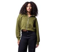 SILKROAD DAUGHTERS Sweat à capuche court zippé, kaki, 38