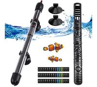 Silkwish Chauffage d'aquarium 200 W 200 L, élément chauffant d'aquarium avec température réglable et ventouses, élément chauffant pour aquarium avec 3 autocollants pour thermomètre