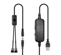 Silkwish Commande de ventilateur PWM à 2 broches 12 V, module de contrôle | Contrôleur de ventilateur USB DC 5 V vers 12 V USB 2 broches avec interrupteur et régulateur de vitesse