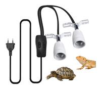 SilkWish Douille chauffante en céramique pour reptiles, lampe terrarium, support de lampe, support réglable, double interrupteur, céramique pour tortues, support de lampe aquarium (sans ampoule)