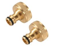 Silkwish Lot de 2 raccords de robinet en laiton - Filetage intérieur 3/4" - Pour raccords de tuyau Gardena - Raccord rapide IG 3/4" compatible avec système d'emboîtement Gardena (adaptateur robinet