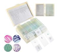 Silkwish Lot de 30 lames de microscope avec échantillons biologiques, insectes, plantes, cellule humaine pour laboratoire de biologie, métal, LED, sans couleur