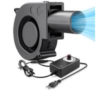 Silkwish Ventilateur radial réglable 230 V AC avec régulateur de vitesse, ventilateur de 97 mm, pour radiateur, barbecue, pique-nique, refroidissement des appareils ménagers (noir)