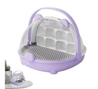 Silkworm Transport Container, Portable Feeding Box, Transparent Habitat Cage, Enclosure Carrier House, Easy-View Pet Holder with Handle for Observation, 8.27x7.87x6.69 inches