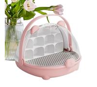 Silkworm Transport Container, Portable Feeding Box, Transparent Habitat Cage, Enclosure Carrier House, Easy-View Pet Holder with Handle for Observation, 8.27x7.87x6.69 inches