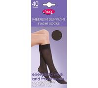 Silky Bas de compression / mi-bas de voyage pour femmes, 1 paire LW179 (One Size (EUR 36-41)) (Brun-noir)