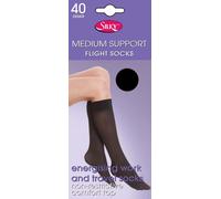 Silky Bas de compression / mi-bas de voyage pour femmes, 1 paire LW179 (One Size (EUR 36-41)) (Noir)