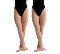 Silky Dance Lot de 2 paires de collants de danse scintillants 60 deniers brillants pour filles, enfants, dames, adultes, femmes en Toast et Light Toast, Jaune clair, XL-XXL Plus Tall