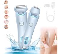 Silky Glide Pro, Silky Glide Pro Rasoir électrique 2 en 1 pour femme, épilateur professionnel pour jambes, aisselles, visage, bikini (bleu)