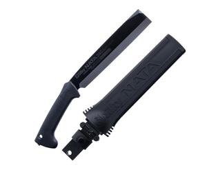 Silky NATA Outback Edition Couteau de maison 240 mm - Hachette et couteau en un, lame en acier SKS-51 double face avec revêtement en oxyde noir, poignée en caoutchouc Genki, étui inclus pour extérieur