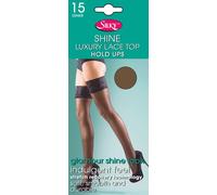 Silky Shine bas autofixants pour femmes avec finition en dentelle LW256 (X-Large) (couleur peau)