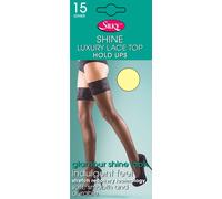 Silky Shine Bas pour femmes avec finition en dentelle LW256 (Medium) (Crème)