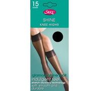 Silky Shine - Mi-bas satinés (1 paire) - Femme (Taille unique) (Noir opaque) - UTLW255 Noir Opaque