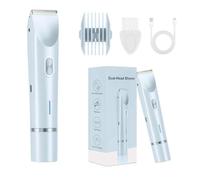 Silky Splash Rasoir Électrique 2 En 1 À Double Tête Pour Femme Zone Intime Pro, Ipx7 Étanche Sans Fil Wet & Dry Bikini Trimmer, Rasoir Électrique Pour Femme Avec Station De Charge Usb (blue)