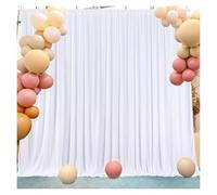 Silky Wrinkle-Effect Backdrop Curtains Wedding Photography & Event Decor, Soft Drapes Mariage fête Fond Rideau(White,150x214cm(5x7FT))