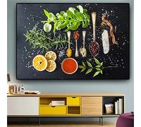 SilkyShy Peinture Diamant 5d Complet Grand Format, Légumes Fruits Épices DIY diamant painting Cristal Strass Point de Croix Arts Salon Chambre Décoration mural Cadeau 40x50cm/16x20inch Round drill