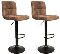 Lot de 2 chaises de bar - home deco factory - downtown - réglables - marron