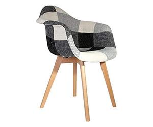 SILLA BUTACA PATC. GRIS-BLANCO