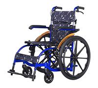 Silla de ruedas Fauteuil roulant de transport léger et pliable avec freins, repose-pieds, accoudoir pour adultes et personnes âgées