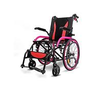 Silla de ruedas Fauteuil roulant léger en aluminium avec freins à main, portable et pliable avec accoudoirs rabattables, anti-basculement pour personnes âgées, fauteuil roulant de 100 kg