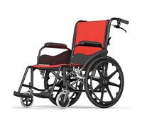 Silla de Ruedas Fauteuil roulant manuel en acier au carbone pour adultes et personnes âgées Fauteuil roulant pliable avec frein à main et siège ergonomique Charge 100 kg