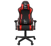 SILLA GAMING GEMBIRD SCORPION NEGRO, DETALLES DE CUERO ROJO TRANSPIRABLE
