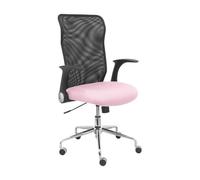Silla Minaya respaldo malla negro asiento bali rosa pálido