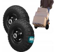 Sillar 4.10/3.50-4 Pneu à air avec jante en acier & chambre à air - Roue de rechange pour chariot, diable, chariot de transport, brouette | 260 × 85 mm | 16 mm roulement à billes