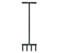 Sillar Aérateur de Pelouse, 4 Pointes 12 cm, Acier Carbone, Poignée T | Aérateur manuel de sol 103 cm avec pointes tubulaires pour aérer décompacter et régénérer le gazon entretien du jardin