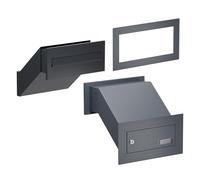 Sillar Boîte aux Lettres Encastrable dans Un Mur en Anthracite | boîte aux Lettres Murale Extérieure |Boîte aux Lettres pour Clôture avec Volet Double Face | Cadre de recouvrement | Serrure + 4 clés