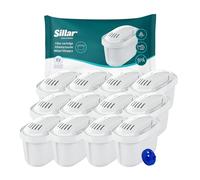 Sillar Cartouche de filtre à Eau Compatible avec Brita, lot de 12 | Jusqu’à 30 jours d’utilisation par cartouche, pour réduire le calcaire et le chlore
