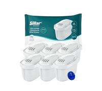 Sillar Cartouches de filtre à eau - Lot de 6 - Compatibles Brita Maxtr Marella, Elemaris, Style - Sans BPA - Filtre anti-calcaire efficace pour une eau pure