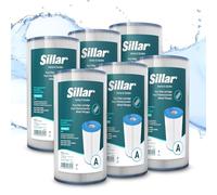 Sillar Cartouches filtrantes Piscine Type A - Lot de 6 - Remplacement pour Pompes Intex 28603/28604/28637 - compatibles Pompes et filtres Intex